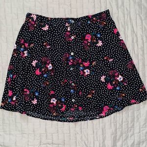 Express Double Lined Floral Mini Skirt